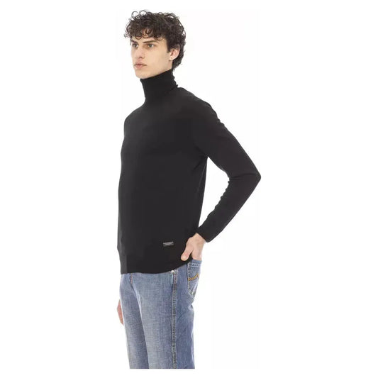 Baldinini Trend Black Fabric Men Sweater Baldinini Trend Gray