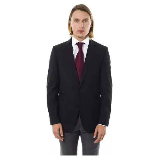 Uominitaliani Black Wool Men's Blazer Uominitaliani Dark Slate Gray