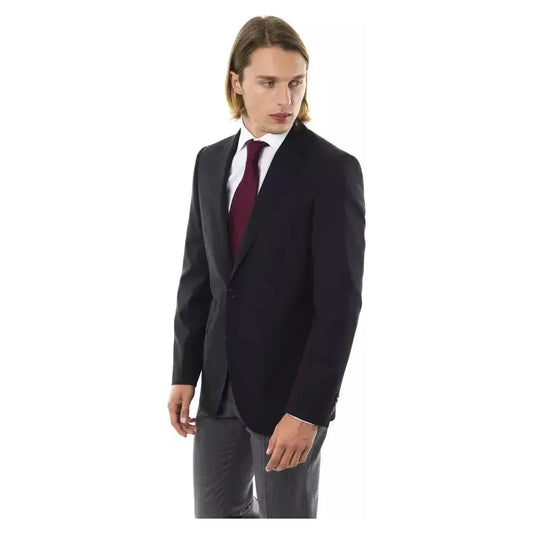 Uominitaliani Black Wool Men's Blazer Uominitaliani Dark Slate Gray
