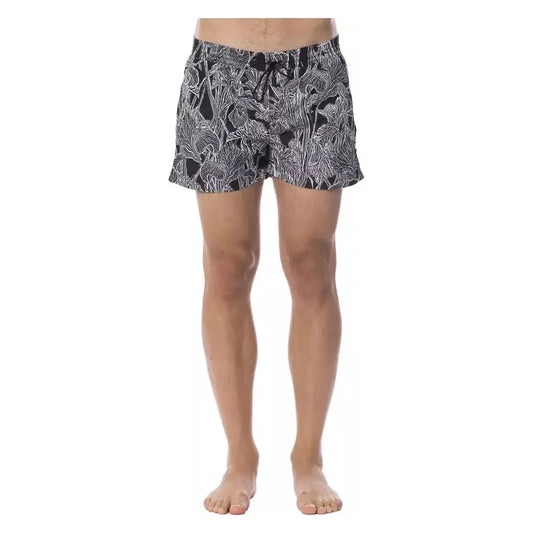 Roberto Cavalli Sport Black Polyester Men Swimsuit