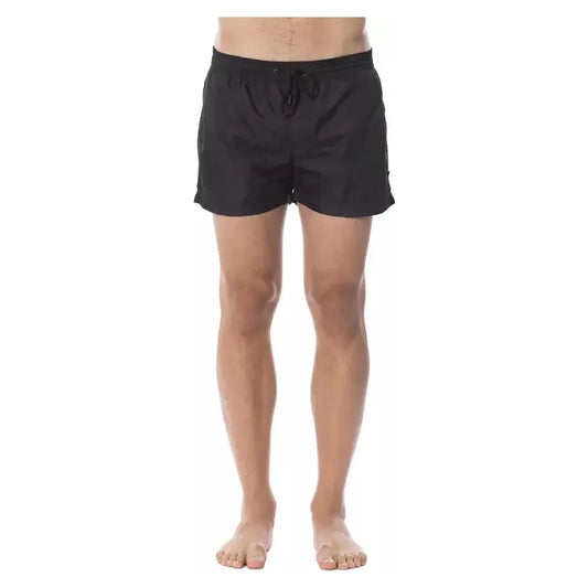 Roberto Cavalli Sport Black Polyester Men Swimsuit Roberto Cavalli Sport Rosy Brown