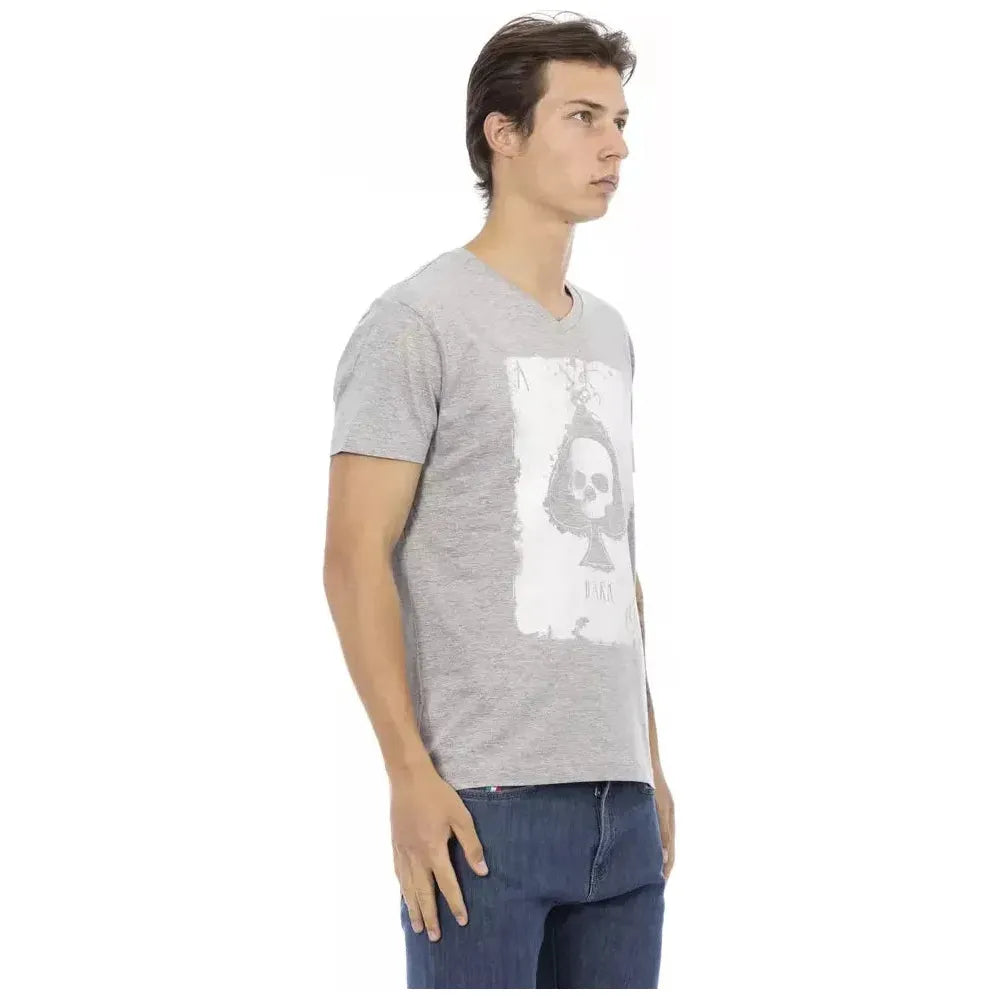 Trussardi Action Gray Cotton Men T-Shirt