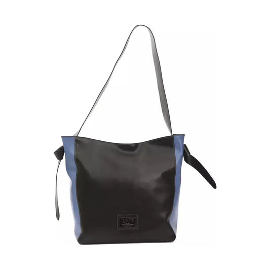 Pompei Donatella Black Leather Women Shoulder Bag Pompei Donatella Dark Slate Gray