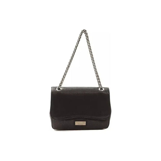 Pompei Donatella Black Leather Women Crossbody Bag Pompei Donatella Dark Slate Gray
