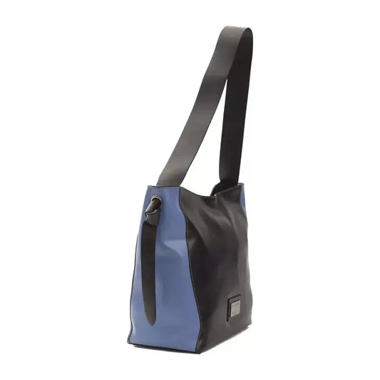 Pompei Donatella Black Leather Women Shoulder Bag Pompei Donatella Dark Slate Gray
