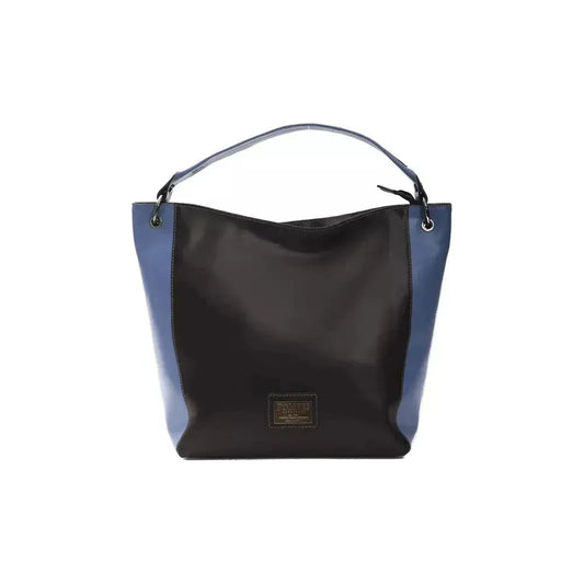 Pompei Donatella Black Leather Women Shoulder Bag Pompei Donatella Dark Slate Gray