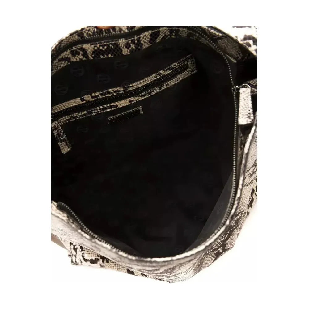 Pompei Donatella Gray Leather Women Shoulder Bag