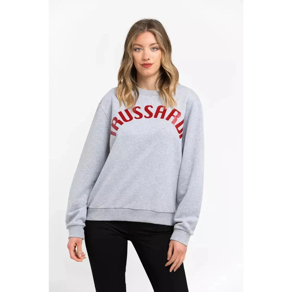 Trussardi Gray Cotton Women Sweatshirt