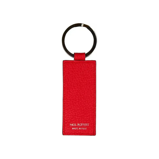 Neil Barrett Red Leather Men Keychain Neil Barrett Firebrick