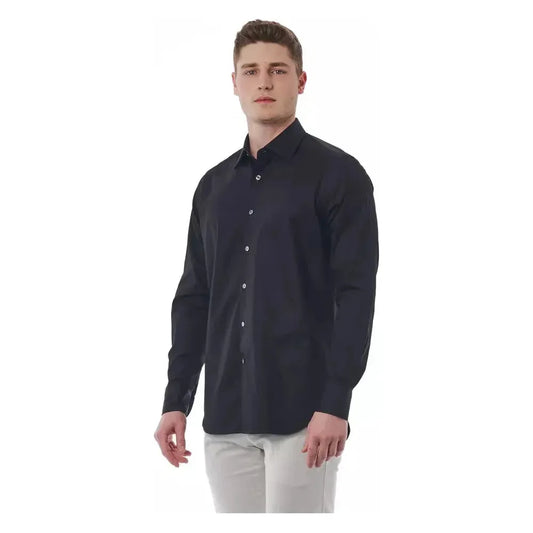 Bagutta Black Cotton Men's Shirt Bagutta Dark Slate Gray