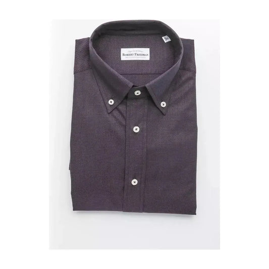 Robert Friedman Black Cotton Men Shirt Robert Friedman White Smoke