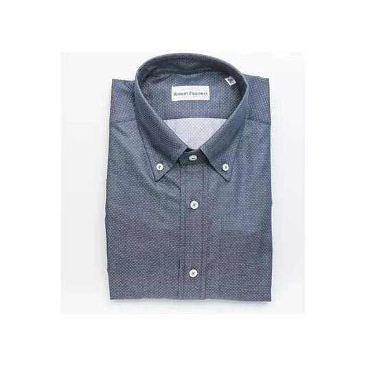 Robert Friedman Blue Cotton Men Shirt