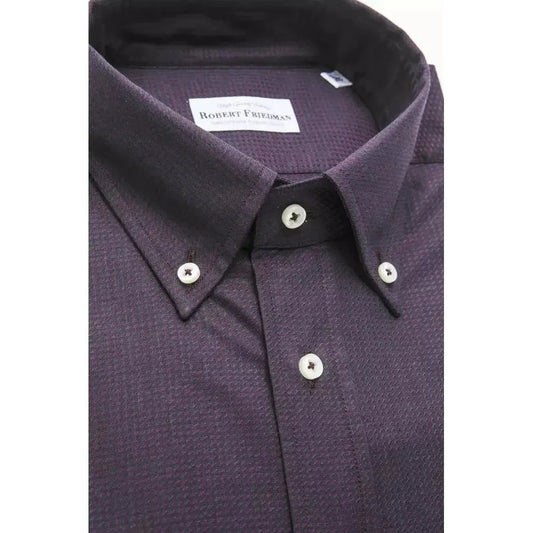 Robert Friedman Black Cotton Men Shirt Robert Friedman Dark Slate Gray