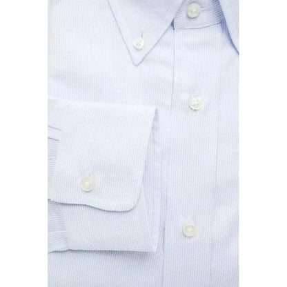 Robert Friedman Light Blue Cotton Men Shirt