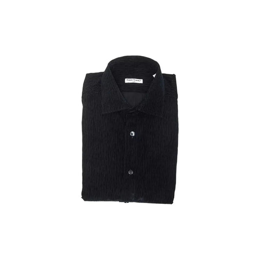 Robert Friedman Black Cotton Men Shirt Robert Friedman Black