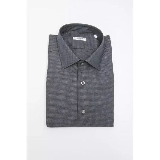 Robert Friedman Black Cotton Men Shirt Robert Friedman Lavender