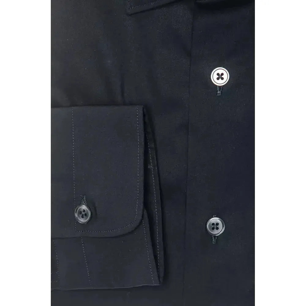 Robert Friedman Black Cotton Men Shirt