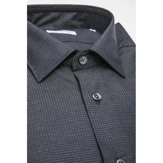 Robert Friedman Black Cotton Men Shirt Robert Friedman Dark Slate Gray