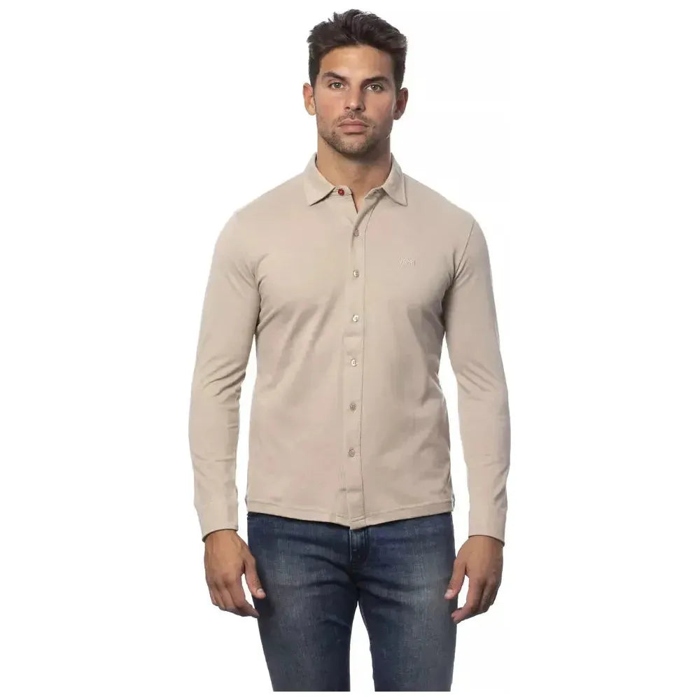 Verri Beige Cotton Men Shirt