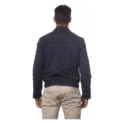 Verri Blue Wool Men Bomber Jacket Coats & Jackets