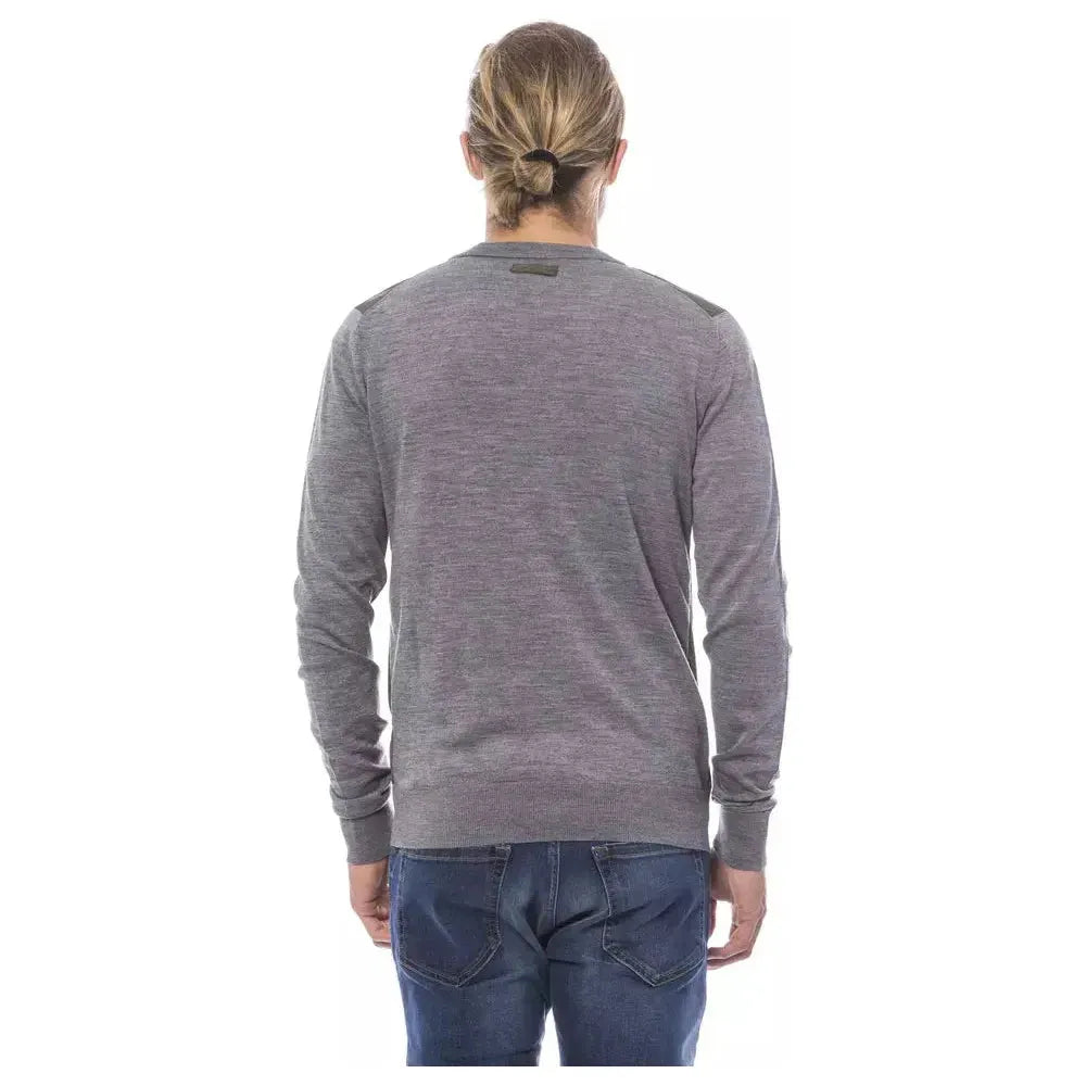 Verri Gray Wool Men Cardigan
