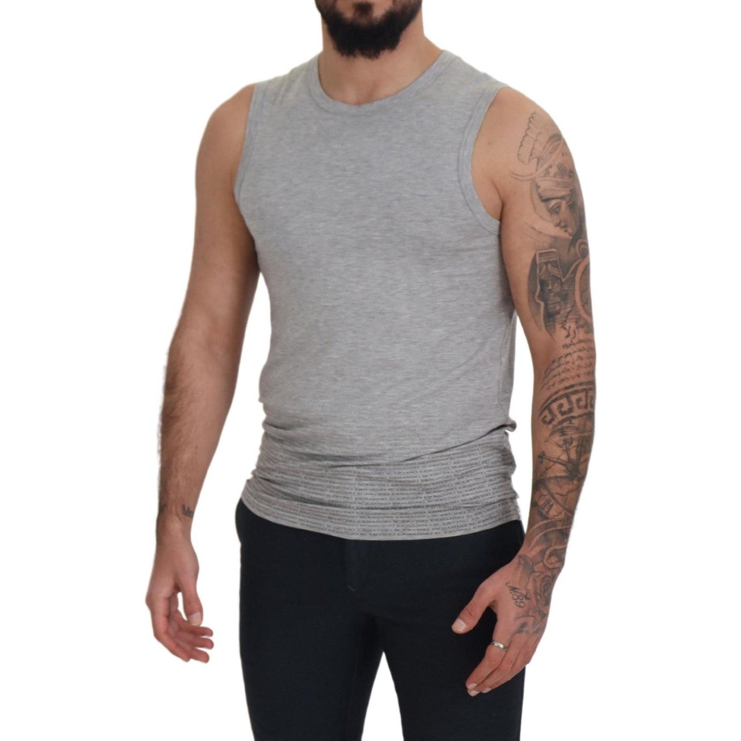 Ermanno Scervino Grey Sleeveless Men Pullover T-shirt