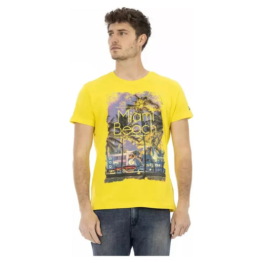 Trussardi Action Yellow Cotton Men T-Shirt Trussardi Action Dark Khaki