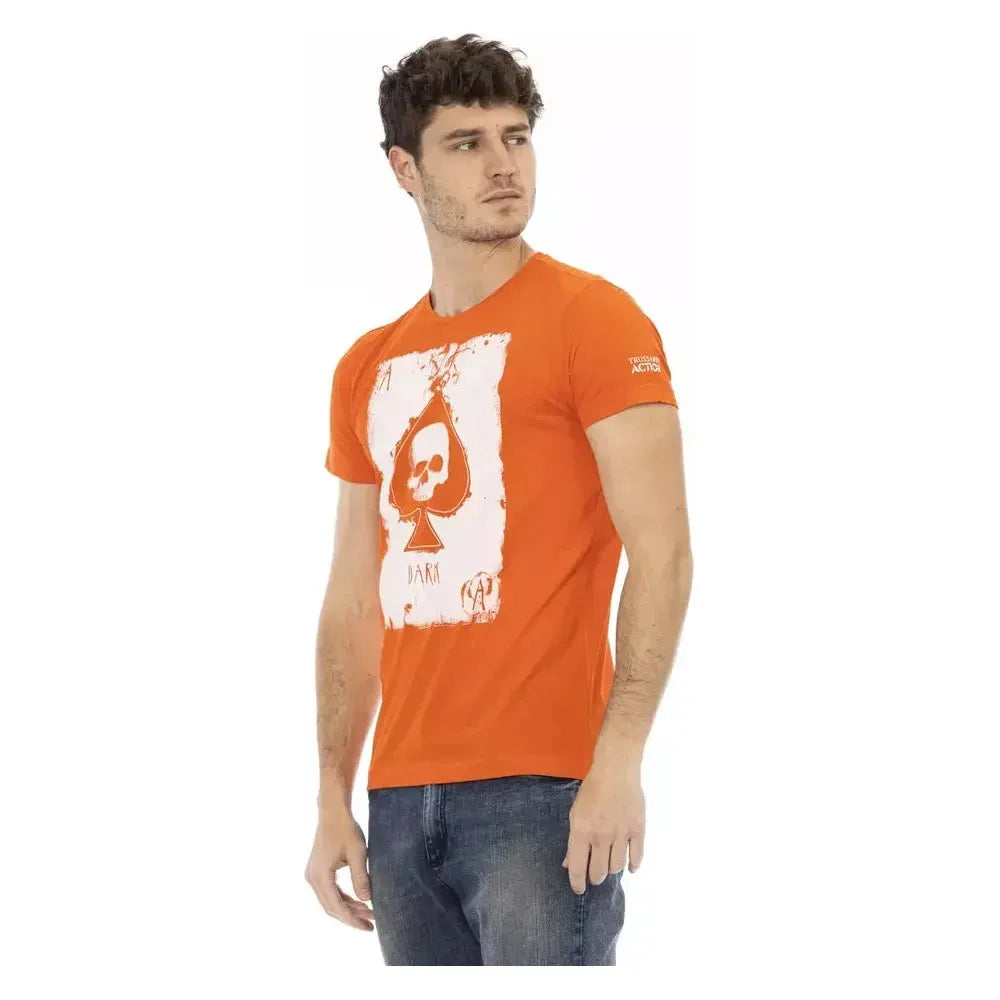 Trussardi Action Orange Cotton Men T-Shirt