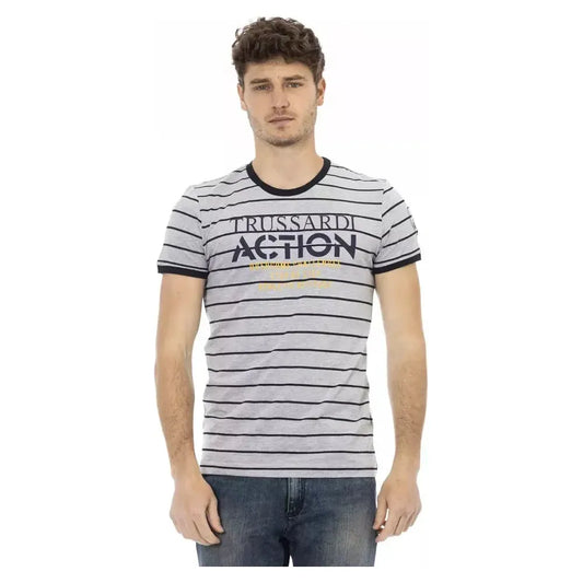 Trussardi Action Gray Cotton Men T-Shirt