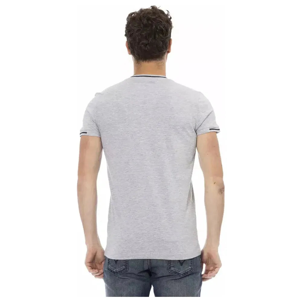 Trussardi Action Gray Cotton Men T-Shirt
