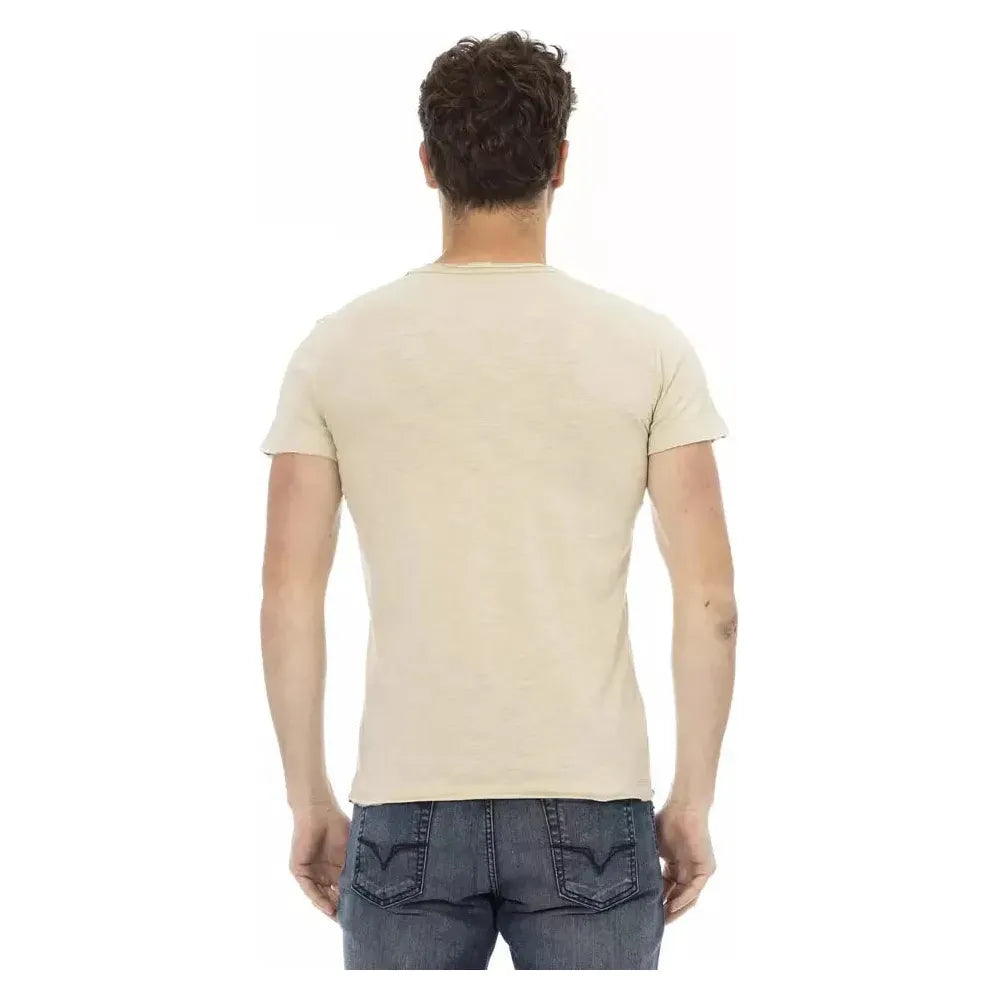 Trussardi Action Beige Cotton Men T-Shirt