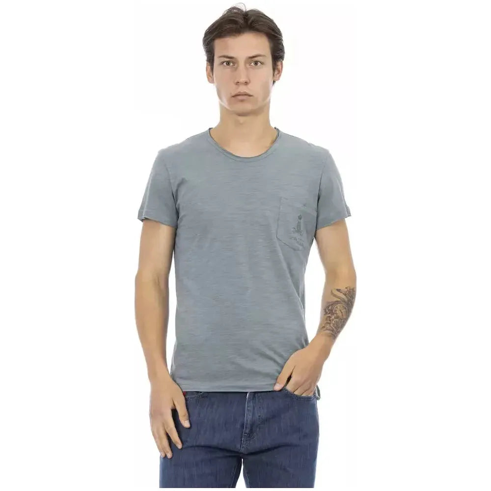 Trussardi Action Gray Cotton Men T-Shirt