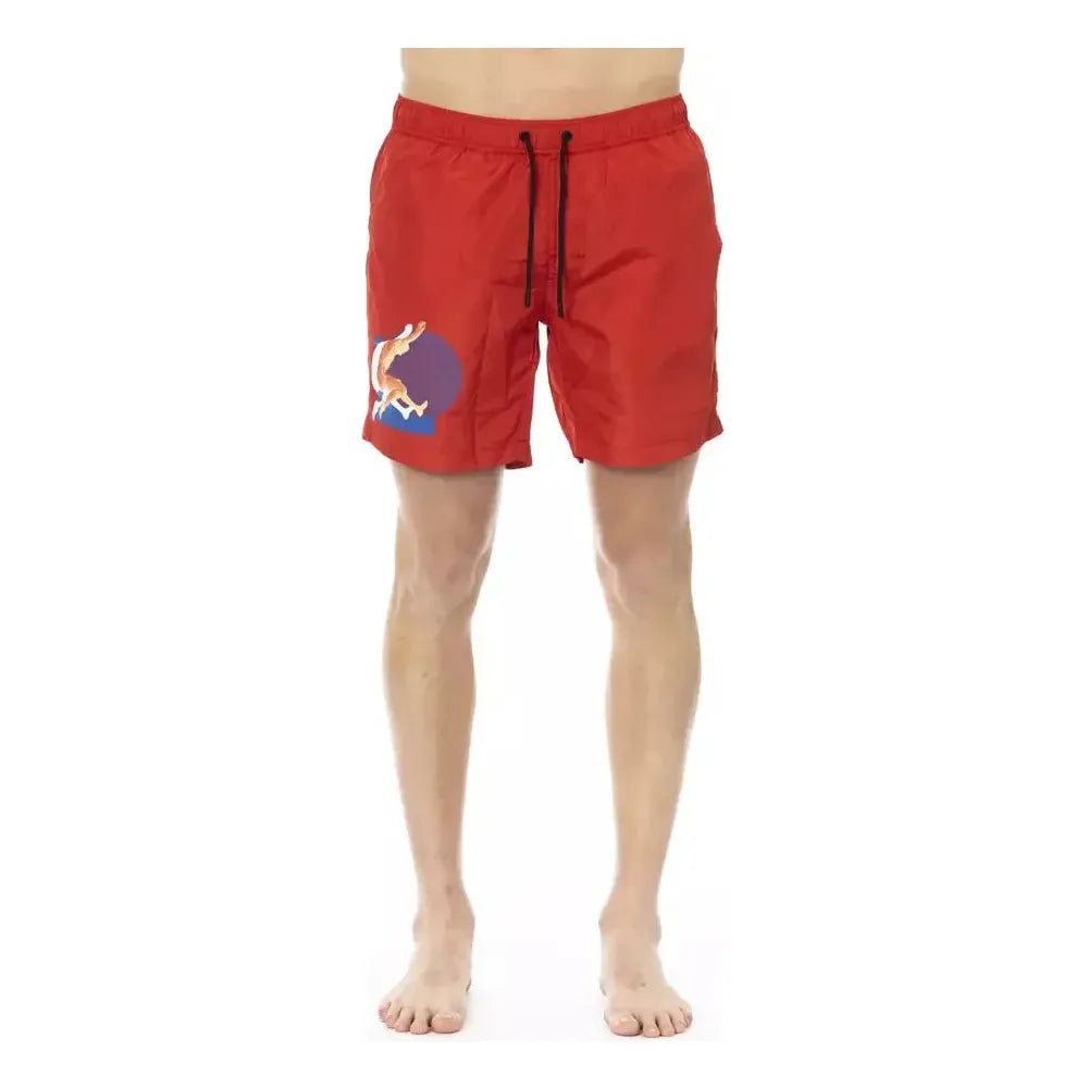 Bikkembergs Red Polyester Men Swim Short