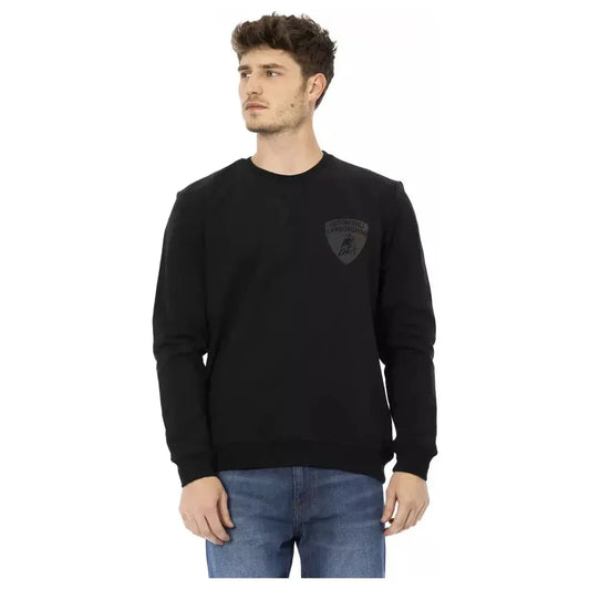 Automobili Lamborghini Black Cotton Men Sweater Automobili Lamborghini Black