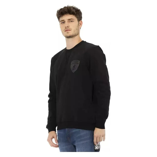 Automobili Lamborghini Black Cotton Men Sweater Automobili Lamborghini Black