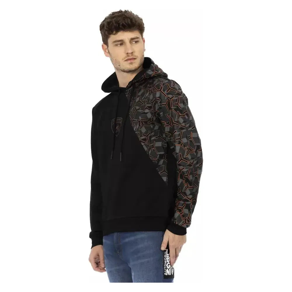 هودي رجالي من القطن باللون الأسود من Automobili Lamborghini