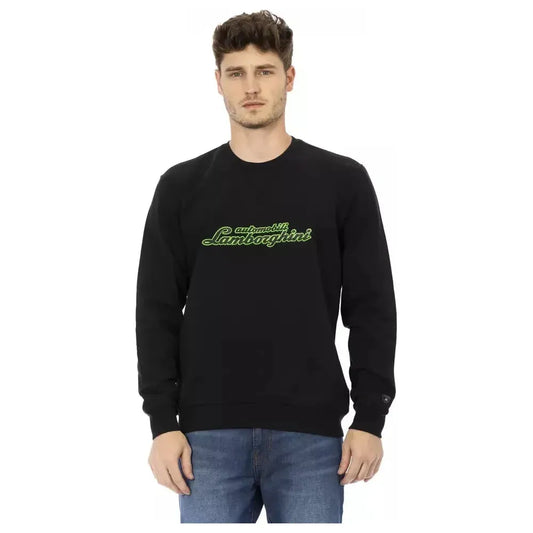 Automobili Lamborghini Black Cotton Men Sweater Automobili Lamborghini Black