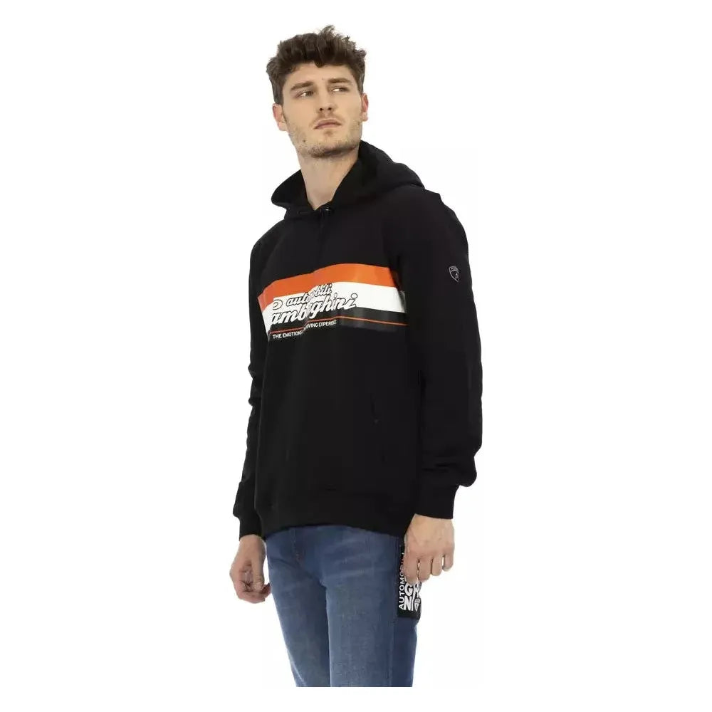 سترة رجالية من القطن باللون الأسود مع غطاء للرأس من Automobili Lamborghini