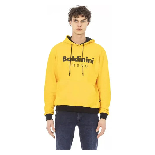 Baldinini Trend Yellow Cotton Men Hoodie Baldinini Trend Dark Slate Gray