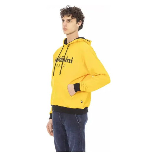 Baldinini Trend Yellow Cotton Men Hoodie Baldinini Trend Sandy Brown