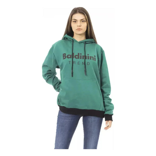 Baldinini Trend Black Cotton Women Hoodie Baldinini Trend Slate Gray
