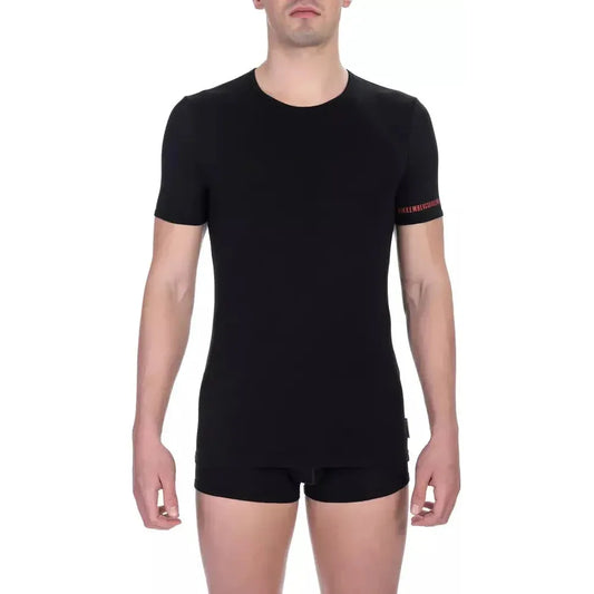 Bikkembergs Black Cotton Men T-Shirt Bikkembergs Rosy Brown