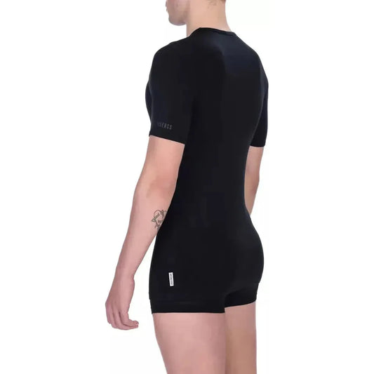 Bikkembergs Black Viscose Men T-Shirt Bikkembergs Black