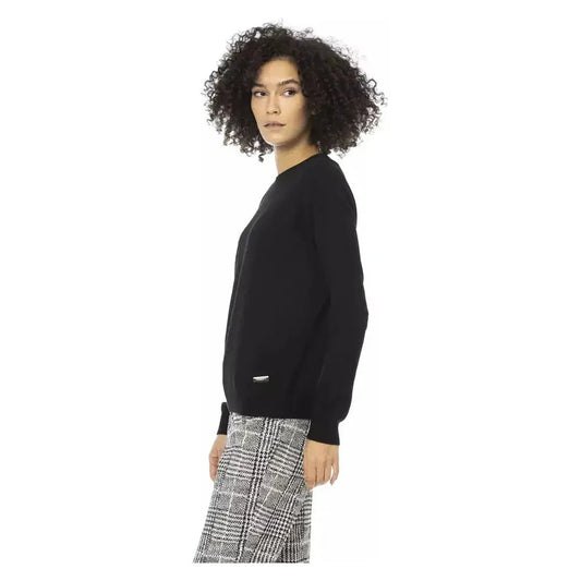 Baldinini Trend Black Wool Women Sweater Baldinini Trend Gray