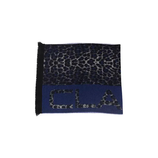 Cavalli Class Blue Wool Men Scarf Scarves Cavalli Class Dark Slate Gray