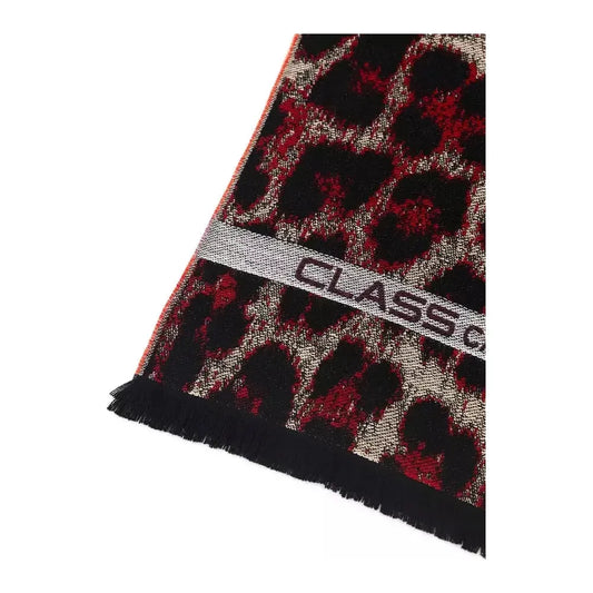 Cavalli Class Burgundy Wool Men Scarf Scarves Cavalli Class Black