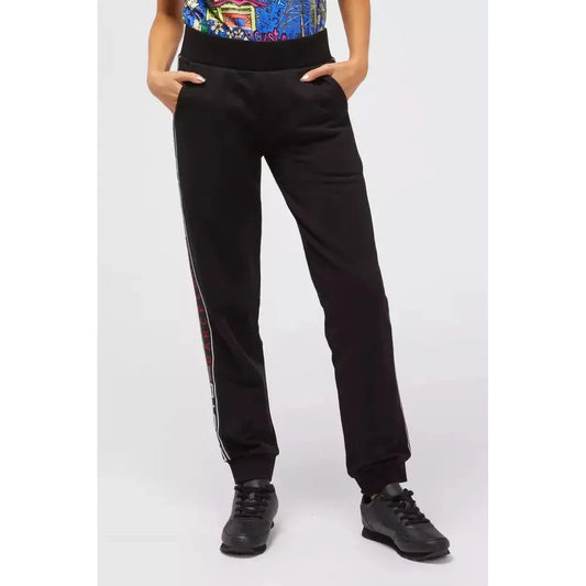 Custo Barcelona Black Cotton Women Sweatpant Custo Barcelona Lavender