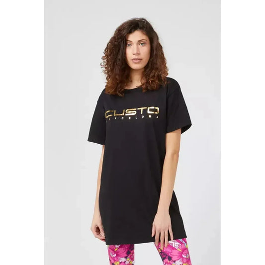 Custo Barcelona Black Cotton Women T-Shirt Custo Barcelona Light Gray