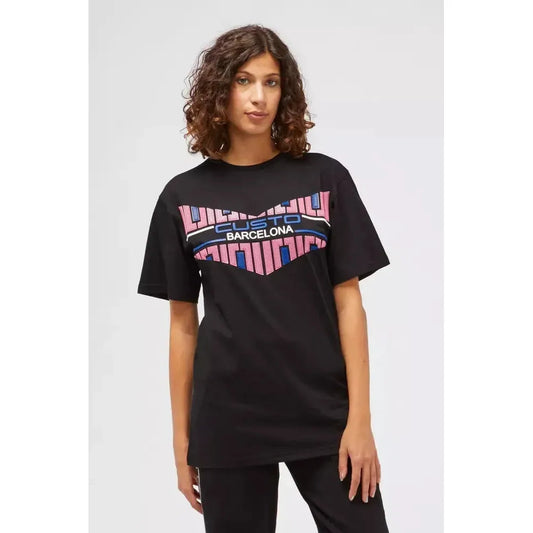 Custo Barcelona Black Cotton Women's T-Shirt Custo Barcelona Antique White
