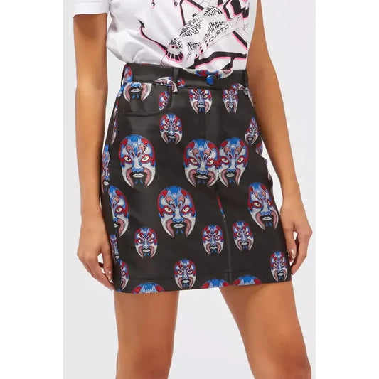 Custo Barcelona Black Polyester Women Skirt Custo Barcelona Dark Slate Gray